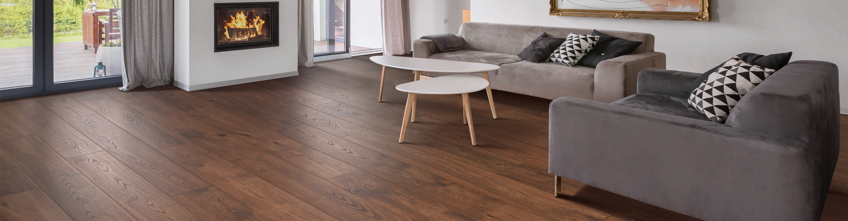 wood-look laminate floors in a living room